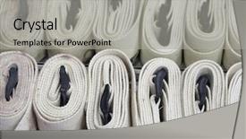  Presentation with belts - Audience pleasing slide deck consisting of designs closing exercises - sport belts close up backdrop and a  colored foreground