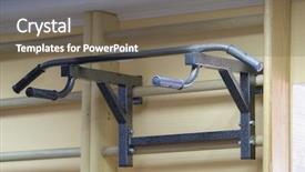  Presentation with wall - Beautiful slide set featuring designs closing exercises - wall bars close up backdrop and a gray colored foreground