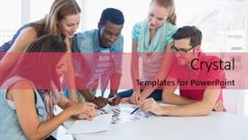  Presentation with designs - Audience pleasing slide deck consisting of designs in the creative office backdrop and a red colored foreground