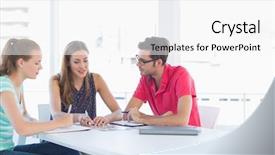  Presentation with designs - Slide set featuring designs in the creative office background and a white colored foreground