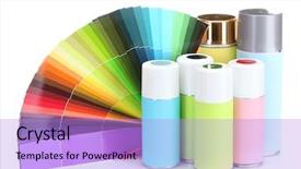  Presentation with bright white - Slide deck with desing - aerosol cans and bright paper background and a  colored foreground