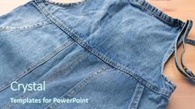  Presentation with jeans denim - Beautiful presentation theme featuring desing - denim jeans close up backdrop and a  colored foreground