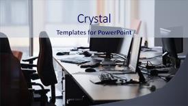  Presentation with interior - Presentation theme consisting of desing - empty startup office interior background and a  colored foreground