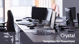  Presentation with interior - Presentation theme having desing - empty startup office interior background and a dark gray colored foreground