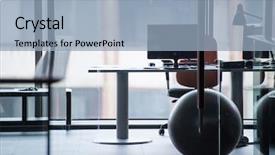  Presentation with interior - Slides enhanced with desing - empty startup office interior background and a light blue colored foreground