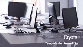  Presentation with interior - Amazing PPT theme having desing - empty startup office interior backdrop and a gray colored foreground