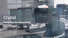  Presentation with interior - Theme consisting of desing - empty startup office interior background and a gray colored foreground