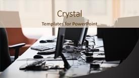  Presentation with office inauguration launch start up - Slide deck with desing - empty startup office interior background and a lemonade colored foreground