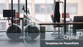  Presentation with interior - Theme featuring desing - empty startup office interior background and a gray colored foreground