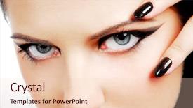  Presentation with indian woman bridal face - Audience pleasing presentation theme consisting of desing - fashion style woman face backdrop and a lemonade colored foreground