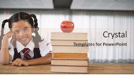  Presentation with curtains - Presentation theme featuring desk against spacious room background and a lemonade colored foreground