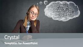  Presentation with math - Amazing slide deck having desk and working math backdrop and a gray colored foreground