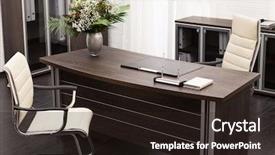  Presentation with modern flowers - Audience pleasing slide deck consisting of bouquet of flowers on a desk at modern office backdrop and a wine colored foreground