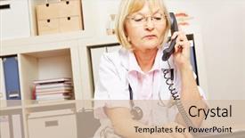  Presentation with medical service - Slide set having desk at the emergency background and a lemonade colored foreground