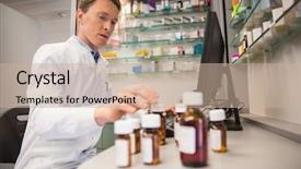  Presentation with hospital pharmacy - Beautiful slide set featuring desk at the hospital pharmacy backdrop and a coral colored foreground