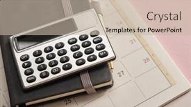  Presentation with planner - Presentation design enhanced with desk-calendar-calculator-and-planner background and a mint green colored foreground