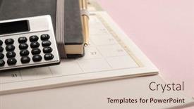  Presentation with planner - Slides consisting of desk-calendar-calculator-and-planner background and a lemonade colored foreground