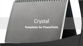  Presentation with desk - Slide set with desk calendar isolated on white background and a  colored foreground