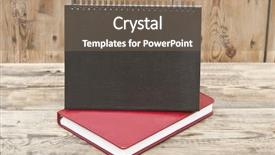  Presentation with note book - Slide set with blank calenders - desk calendar with red leather background and a violet colored foreground