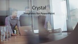  Presentation with board meeting - Beautiful presentation featuring desk during meeting in board backdrop and a lemonade colored foreground