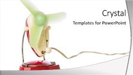  Presentation with 1950s - Amazing PPT theme having mid century - vintage electrical desk fan backdrop and a white colored foreground