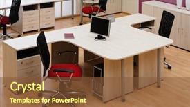  Presentation with office chair - Audience pleasing slides consisting of desk furniture - beautiful and new red chair backdrop and a  colored foreground