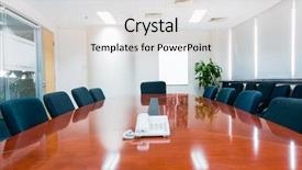  Presentation with interior - Slide deck consisting of desk furniture - modern office interior boardroom background and a light gray colored foreground