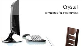  Presentation with furniture - Beautiful presentation featuring desk furniture - picture of a modern empty backdrop and a white colored foreground