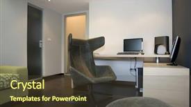  Presentation with study - Slides enhanced with desk furniture - study room background and a tawny brown colored foreground