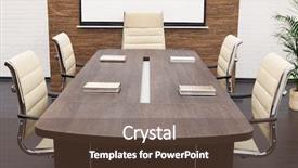 Presentation with flower office desk table - Presentation theme enhanced with desk furniture - table for negotiations background and a tawny brown colored foreground
