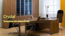  Presentation with desk - Slides consisting of desk in a modern office background and a tawny brown colored foreground