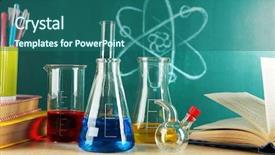  Presentation with green chemistry - Cool new presentation with test tubes on green backdrop and a ocean colored foreground