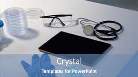  Presentation with hygiene - PPT theme featuring desk-in-doctors-surgery background and a teal colored foreground