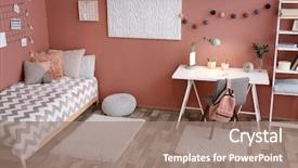  Presentation with children - Amazing presentation design having desk in modern children room backdrop and a coral colored foreground