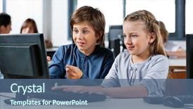  Presentation with school desk - Slides having product characteristics - just picked almonds on a background and a coral colored foreground