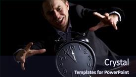  Presentation with key clock - Amazing theme having desk jumping at alarm clock backdrop and a wine colored foreground