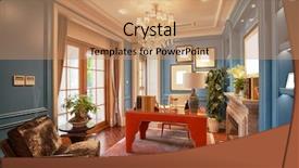  Presentation with library - Amazing presentation design having desk lamp - home library backdrop and a coral colored foreground