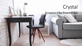  Presentation with home based business - Theme enhanced with desk lamp - workplace with laptop on table background and a white colored foreground