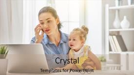  Presentation with working mother - Amazing presentation having desk lap - young mother with toddler child backdrop and a  colored foreground