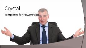  Presentation with business intelligence white robotic arm - Presentation featuring his chair at his desk background and a white colored foreground