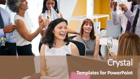  Presentation with desk - PPT theme having desk to celebrate a birthday background and a coral colored foreground