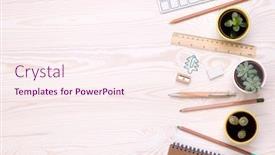  Presentation with eco paper - Amazing presentation having desk-top-with-eco-friendly backdrop and a pink colored foreground