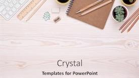  Presentation with eco paper - Presentation theme having desk-top-with-eco-friendly background and a sky blue colored foreground