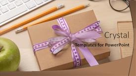  Presentation with notepad - Presentation design featuring desk-with-a-gift-notepad background and a  colored foreground
