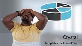  Presentation with pie chart - Presentation theme having desk with diagram of pie background and a light gray colored foreground