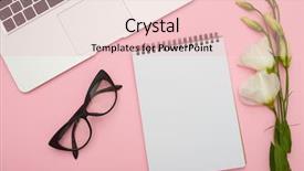  Presentation with creative - Slide deck enhanced with desk with laptop flowers jotter background and a lemonade colored foreground