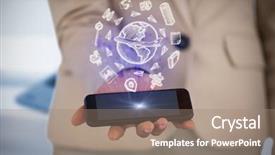  Presentation with smart - Theme consisting of desk with mug of coffee background and a  colored foreground