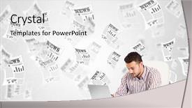  Presentation with newspapers - Presentation design enhanced with desk with stock market newspaper background and a white colored foreground