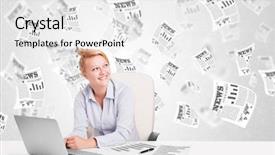  Presentation with stock market - Slides having desk with stock market newspaper background and a white colored foreground