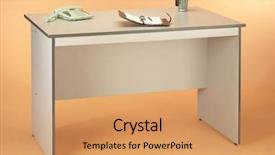  Presentation with diary - Amazing PPT layouts having desk with telephone diary and pencil holder backdrop and a coral colored foreground